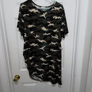 Camo Pattern T-Shirt Dress